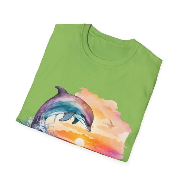 Dolphin Watercolour Design - Unisex Softstyle T-Shirt - Image 53
