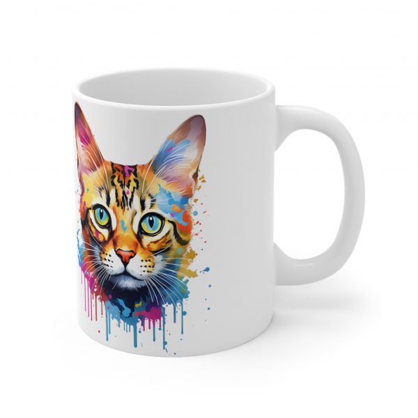 Watercolour Bengal Cat - White Ceramic Mug, 11oz - Image 4