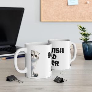 Scottish Fold Cat Lover - White Ceramic Mug, 11oz