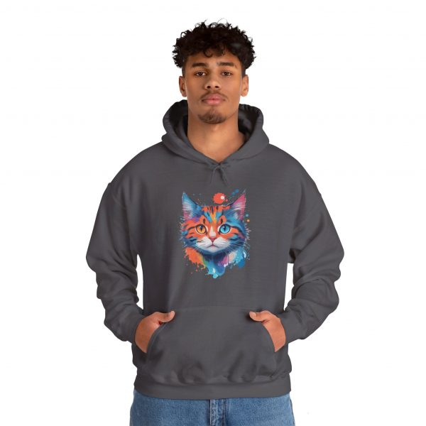 Watercolour Cat Face - Unisex Heavy Blend™ Hooded Sweatshirt - Image 35