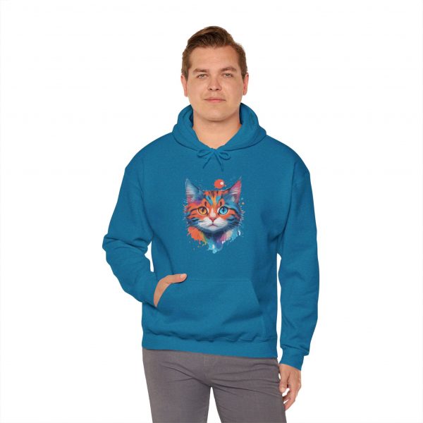 Watercolour Cat Face - Unisex Heavy Blend™ Hooded Sweatshirt - Image 10