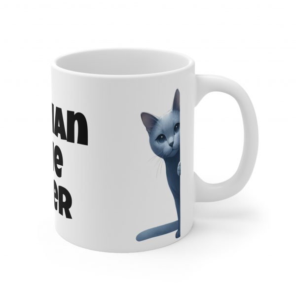 Russian Blue Cat Lover - White Ceramic Mug, 11oz - Image 4