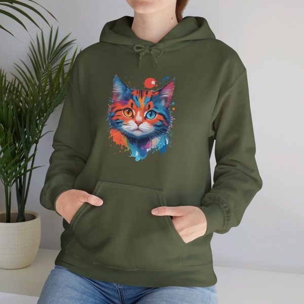 Watercolour Cat Face - Unisex Heavy Blend™ Hooded Sweatshirt - Image 22