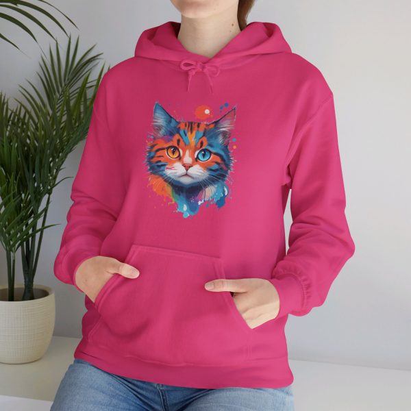 Watercolour Cat Face - Unisex Heavy Blend™ Hooded Sweatshirt - Image 40