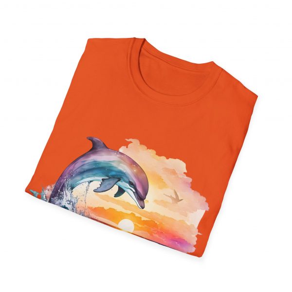 Dolphin Watercolour Design - Unisex Softstyle T-Shirt - Image 41