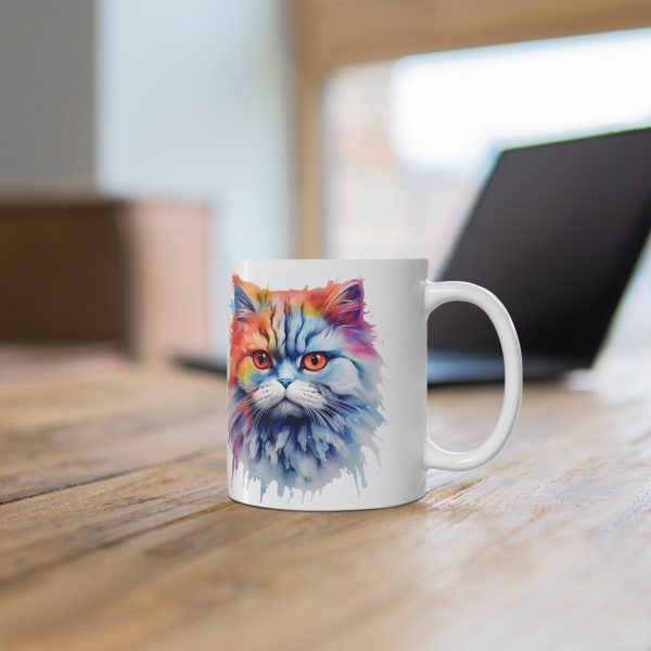 Watercolour Persian - White Ceramic Mug, 11oz - Image 5