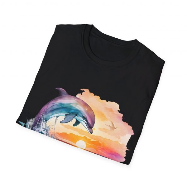 Dolphin Watercolour Design - Unisex Softstyle T-Shirt - Image 29