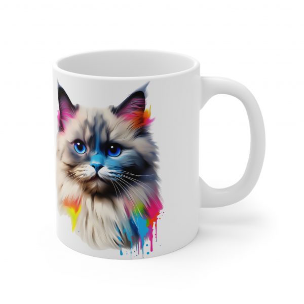 Watercolour Ragdoll - White Ceramic Mug, 11oz - Image 3