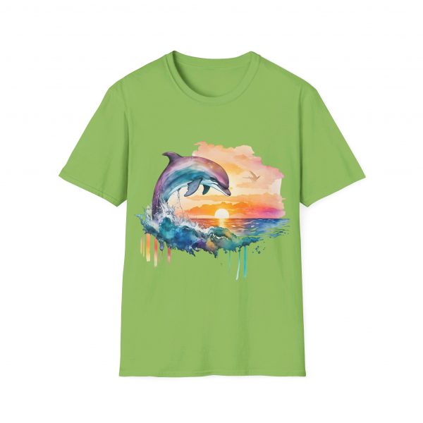 Dolphin Watercolour Design - Unisex Softstyle T-Shirt - Image 50