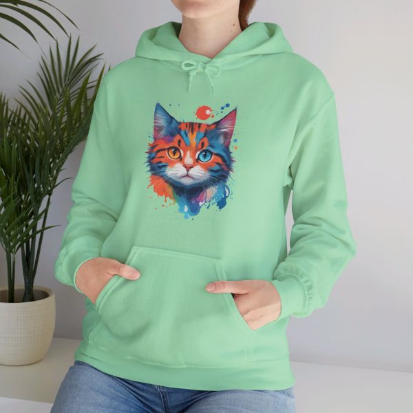 Watercolour Cat Face - Unisex Heavy Blend™ Hooded Sweatshirt - Image 24