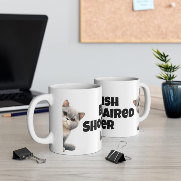 British Shorthaired Cat Lover - White Ceramic Mug, 11oz - Image 6