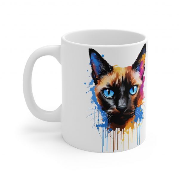 Watercolour Siamese - White Ceramic Mug, 11oz - Image 3