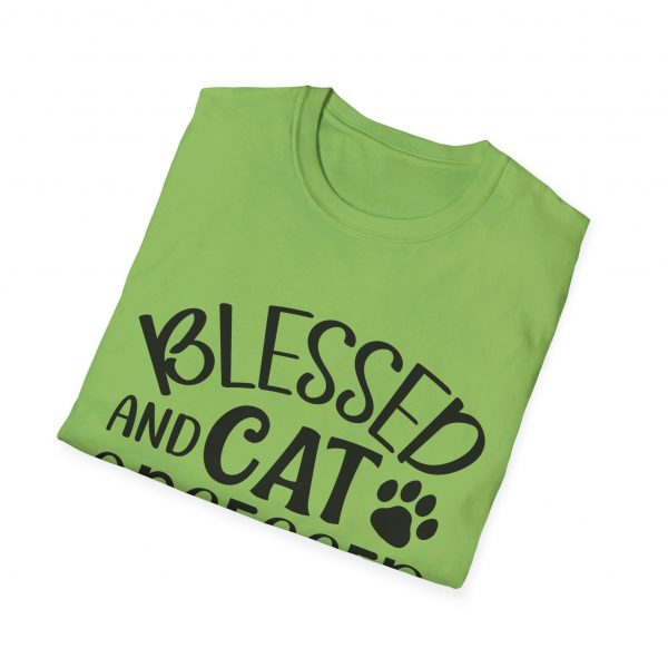 Blessed & Cat Obsessed - Unisex Softstyle T-Shirt - Image 5
