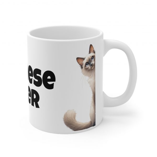 Balinese Cat Lover - White Ceramic Mug, 11oz - Image 4