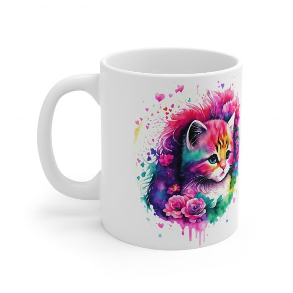 Watercolour Kitten - White Ceramic Mug, 11oz - Image 2