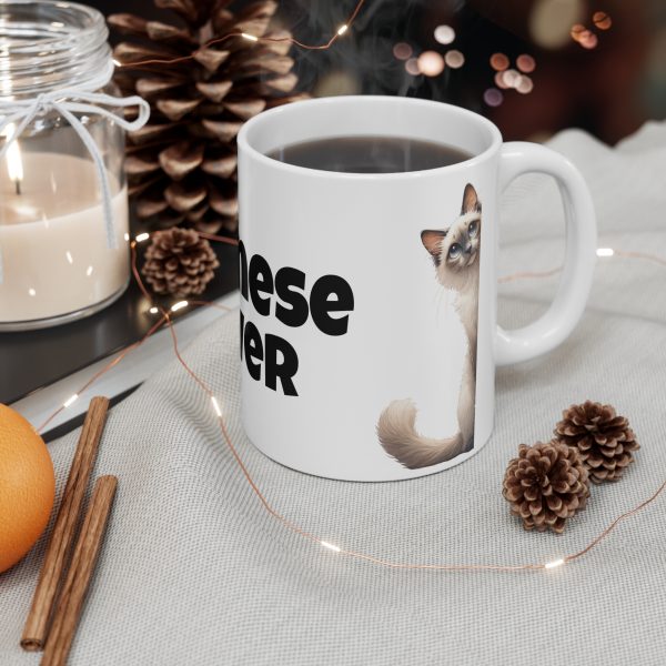 Balinese Cat Lover - White Ceramic Mug, 11oz - Image 5
