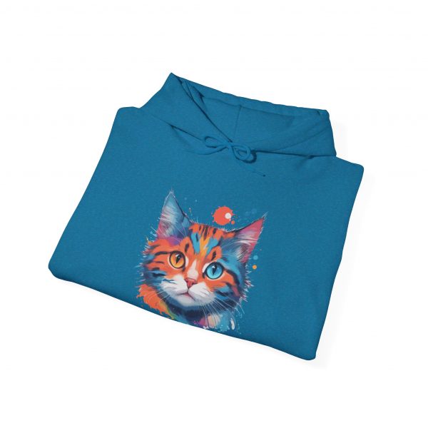 Watercolour Cat Face - Unisex Heavy Blend™ Hooded Sweatshirt - Image 5
