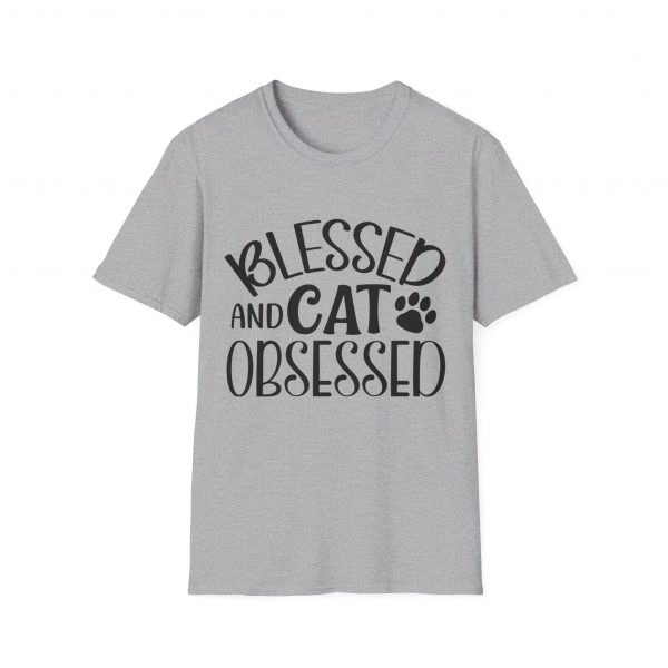 Blessed & Cat Obsessed - Unisex Softstyle T-Shirt - Image 15