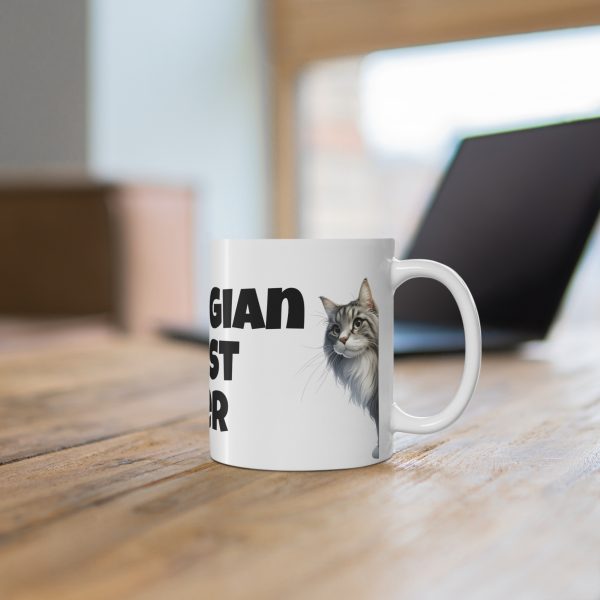 Norwegian Forest Cat Lover - White Ceramic Mug, 11oz - Image 6