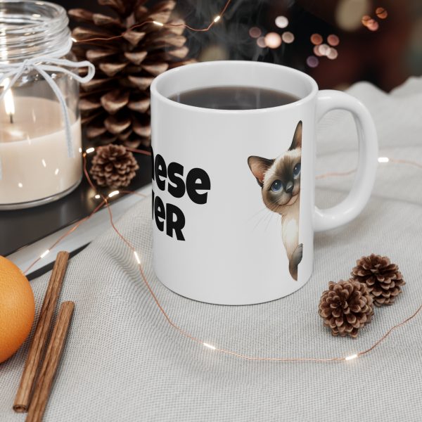 Siamese Cat Lover - White Ceramic Mug, 11oz