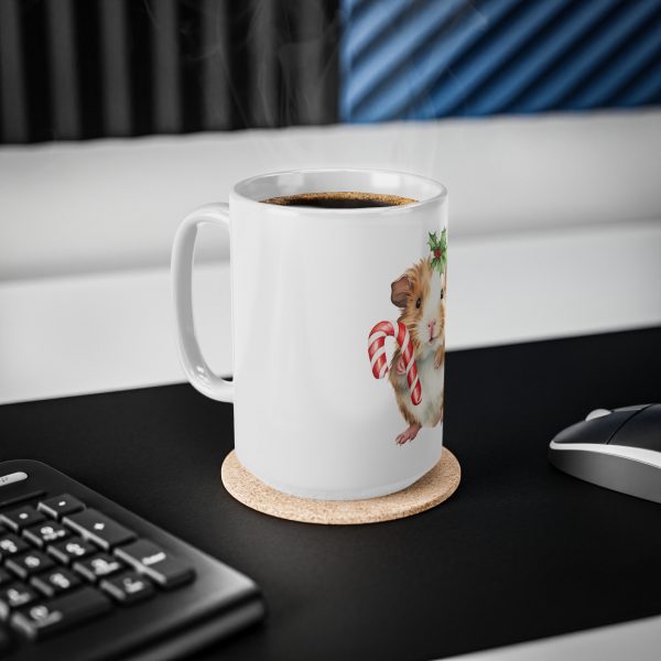 Christmas Guinea Pig - Candy Cane Version 1 - Ceramic Coffee Cups, 11oz, 15oz - Image 4
