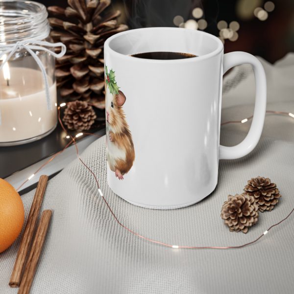 Christmas Guinea Pig - Candy Cane Version 1 - Ceramic Coffee Cups, 11oz, 15oz - Image 3