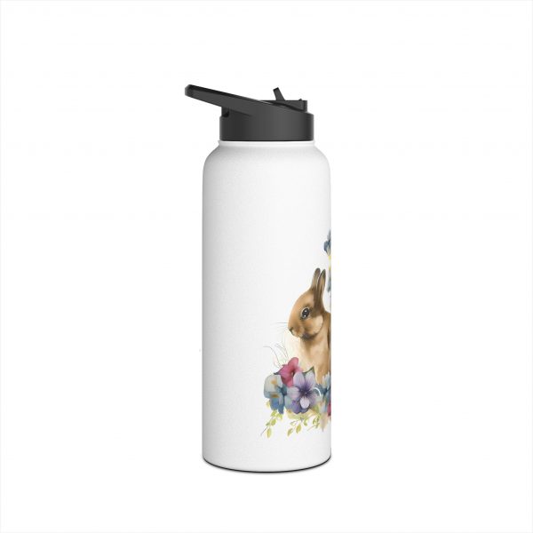 Rabbit Design Two - Stainless Steel Water Bottle, Standard Lid - Image 7