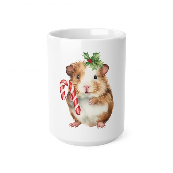Christmas Guinea Pig - Candy Cane Version 1 - Ceramic Coffee Cups, 11oz, 15oz - Image 2