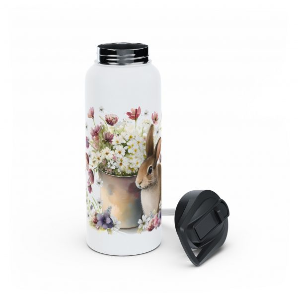 Rabbit Design Five - Stainless Steel Water Bottle, Standard Lid - Image 10