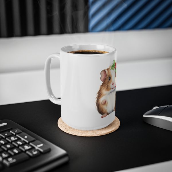 Christmas Guinea Pig - Candy Cane Version 2 - Ceramic Coffee Cups, 11oz, 15oz - Image 3