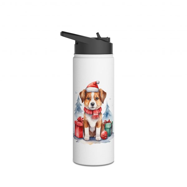 Christmas Dog Design 2 - Stainless Steel Water Bottle, Standard Lid - Image 7