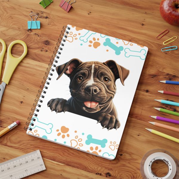 Staffordshire Bull Terrier (Staffy) Wirobound Softcover Notebook, A5