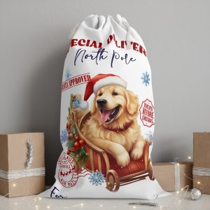 Golden Retriever Santa Sack - Customisable