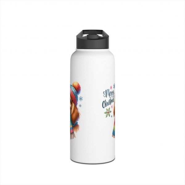 Christmas Dog Design 1 - Stainless Steel Water Bottle, Standard Lid - Image 9