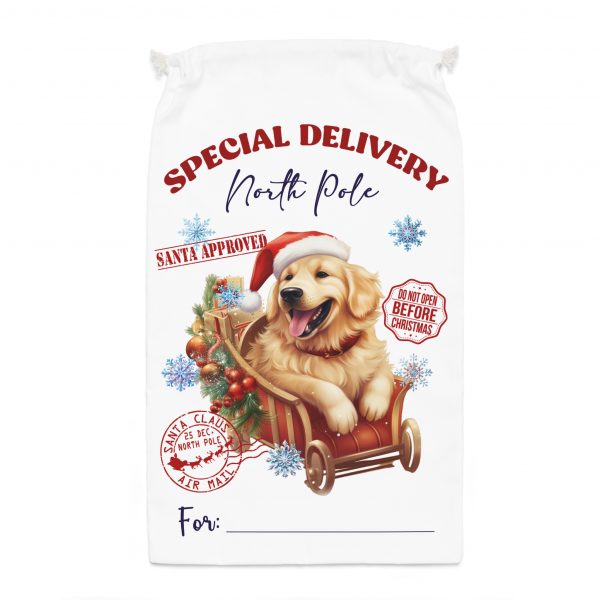 Golden Retriever Santa Sack - Customisable - Image 3