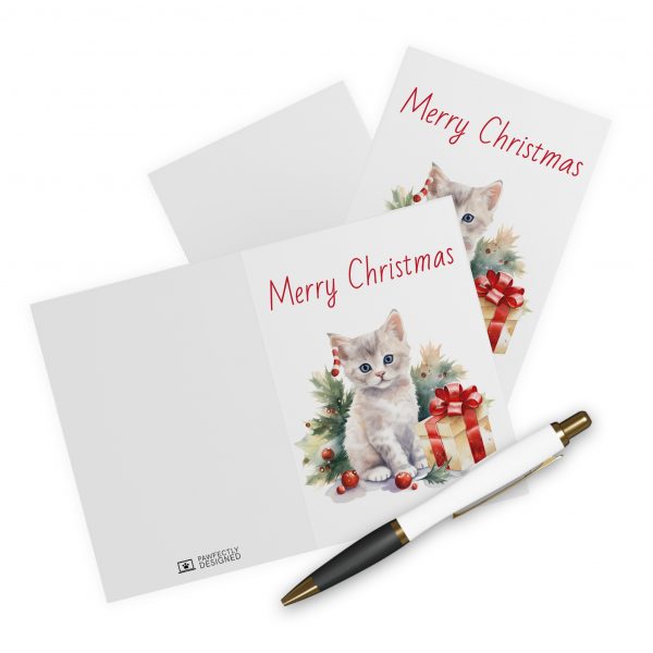 Christmas Kitten Greeting Cards (5 Pack) - Christmas Design 5 - Image 3