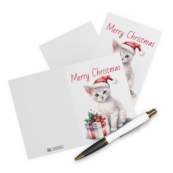 Christmas Kitten Greeting Cards (5 Pack) - Christmas Design 3 - Image 3