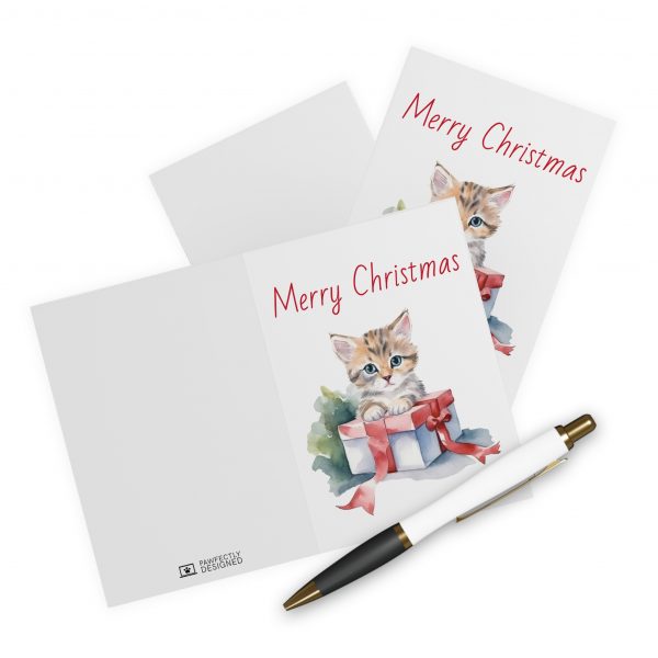 Christmas Kitten Greeting Cards (5 Pack) - Christmas Design 1 - Image 3
