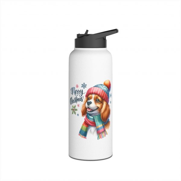 Christmas Dog Design 1 - Stainless Steel Water Bottle, Standard Lid - Image 12