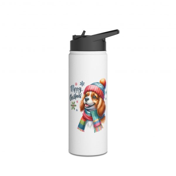 Christmas Dog Design 1 - Stainless Steel Water Bottle, Standard Lid - Image 8