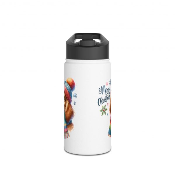 Christmas Dog Design 1 - Stainless Steel Water Bottle, Standard Lid - Image 2