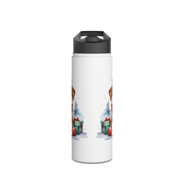 Christmas Dog Design 2 - Stainless Steel Water Bottle, Standard Lid - Image 5