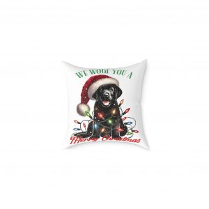 Christmas Labrador - Square Poly Canvas Pillow