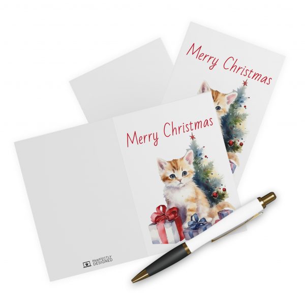 Christmas Kitten Greeting Cards (5 Pack) - Christmas Design 2 - Image 3