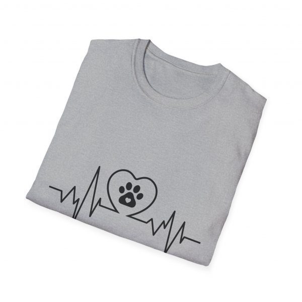 Dog Paw Heartbeats Version 1 - Unisex T-Shirt - Image 4