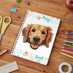 Golden Retriever Wirobound Softcover Notebook, A5