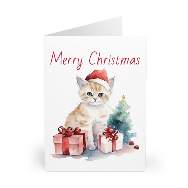 Christmas Kitten Greeting Cards (5 Pack) - Christmas Design 8