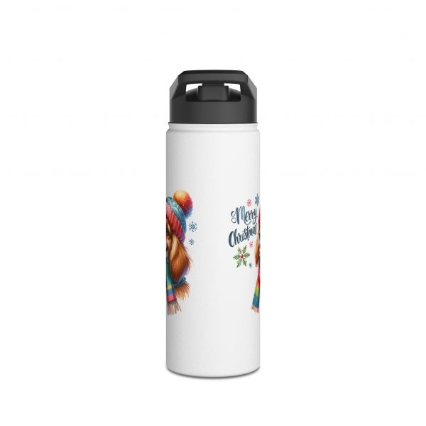 Christmas Dog Design 1 - Stainless Steel Water Bottle, Standard Lid - Image 6