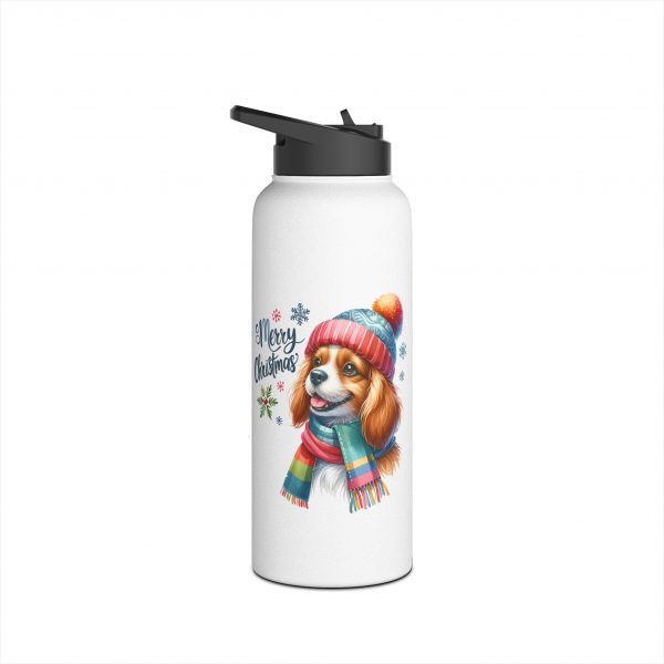 Christmas Dog Design 1 - Stainless Steel Water Bottle, Standard Lid - Image 11