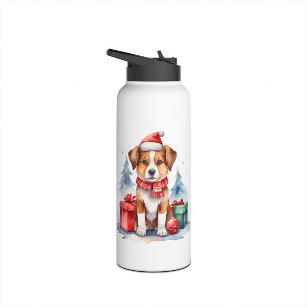 Christmas Dog Design 2 - Stainless Steel Water Bottle, Standard Lid - Image 11